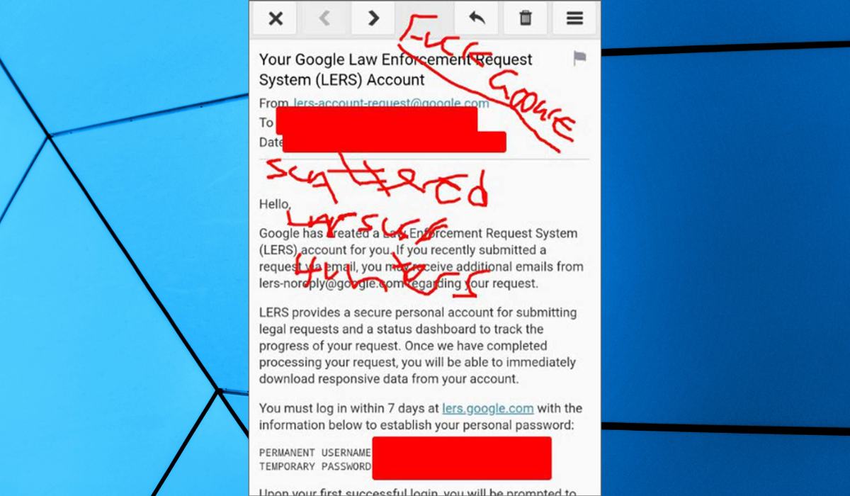 Des pirates ont infiltré le portail judiciaire de Google